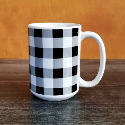 Black and White Buffalo Plaid Mug