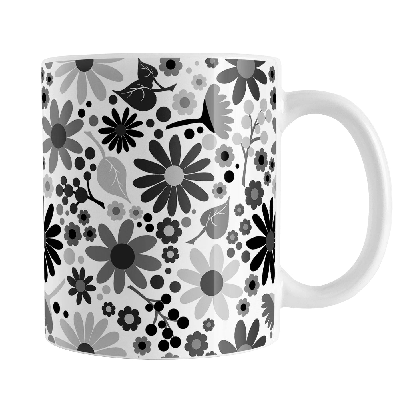Black and White Flowers Mug