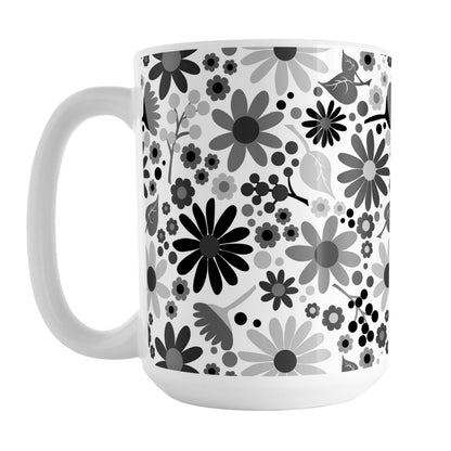 Black and White Flowers Mug