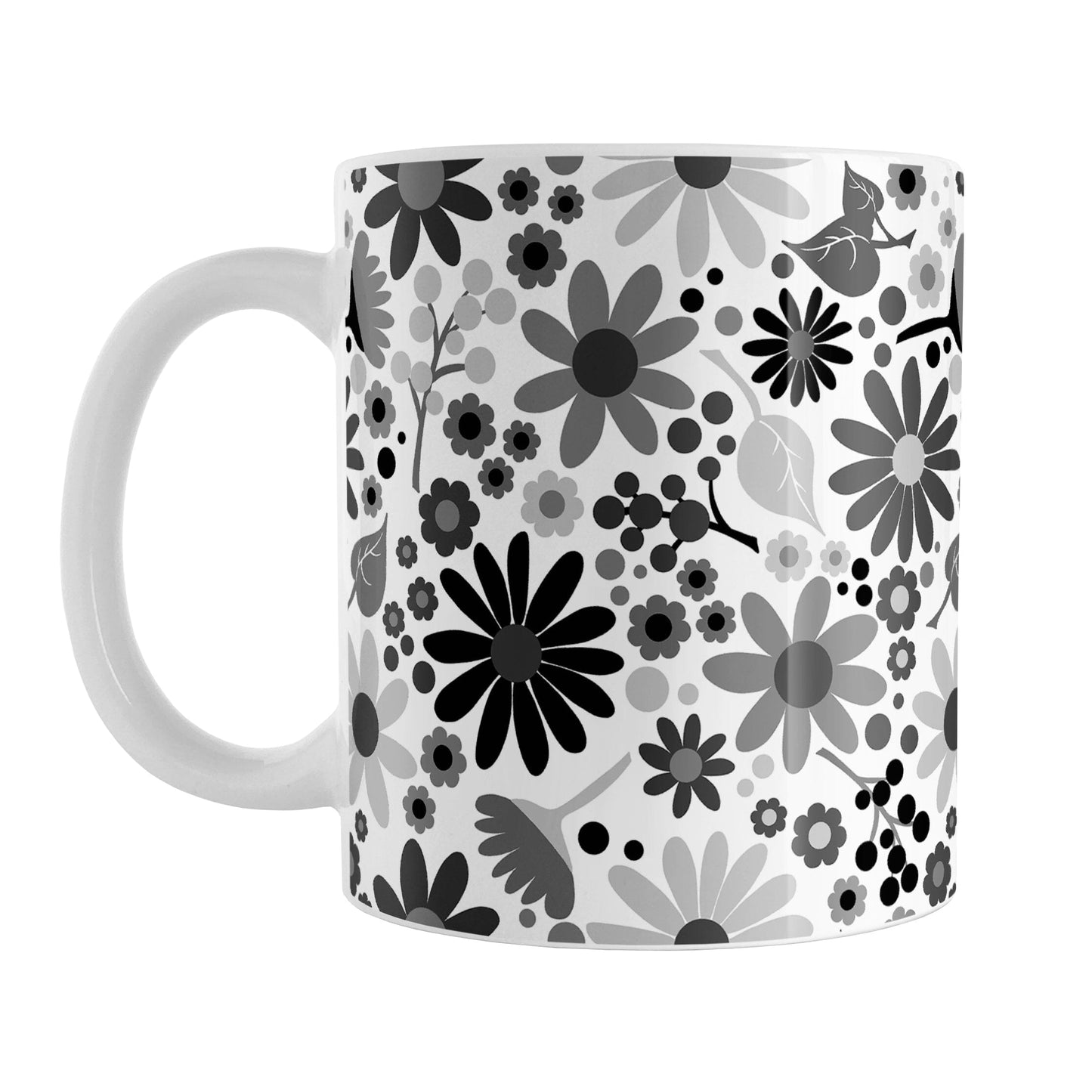 Black and White Flowers Mug