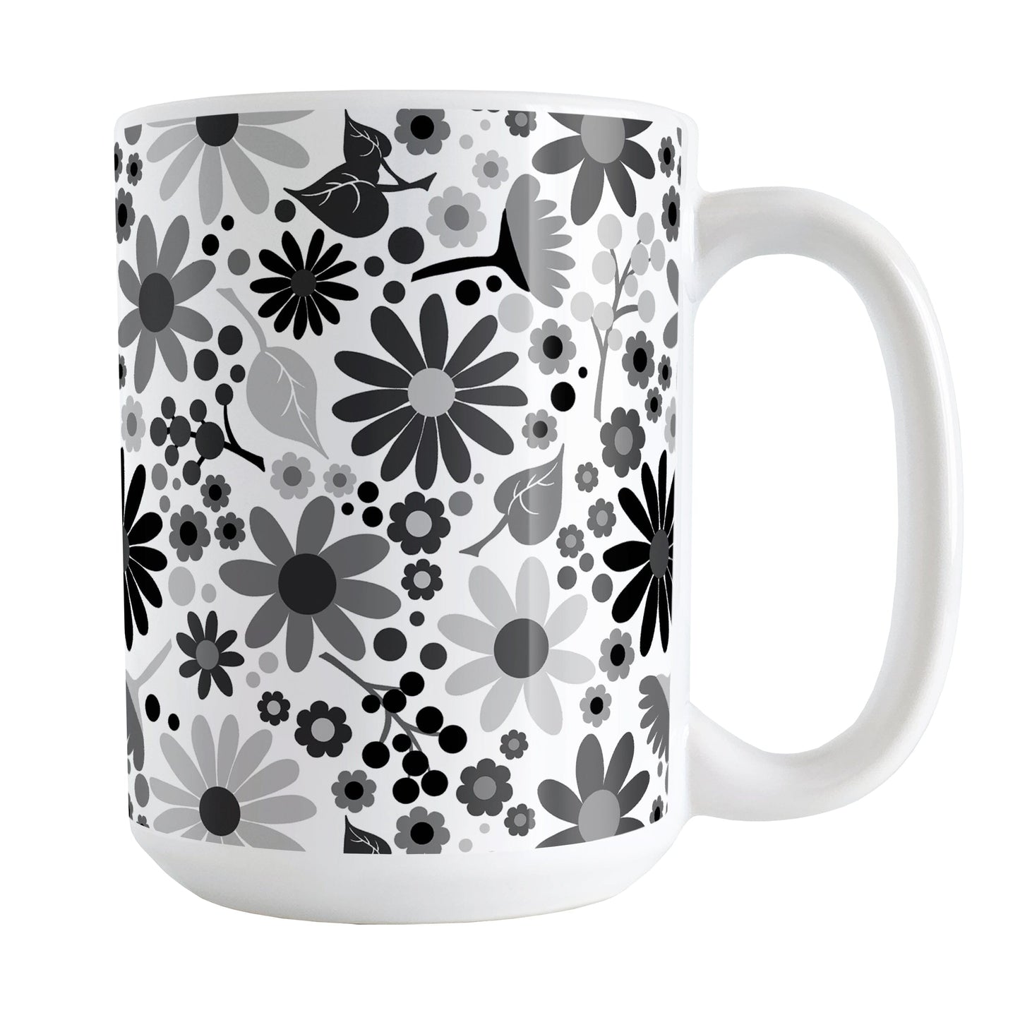 Black and White Flowers Mug
