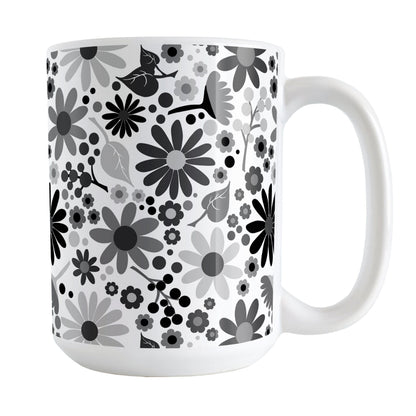 Black and White Flowers Mug
