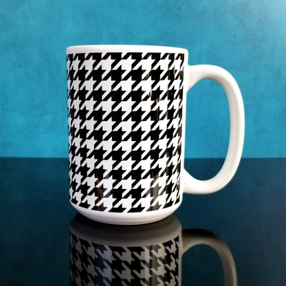 Black and White Houndstooth Mug