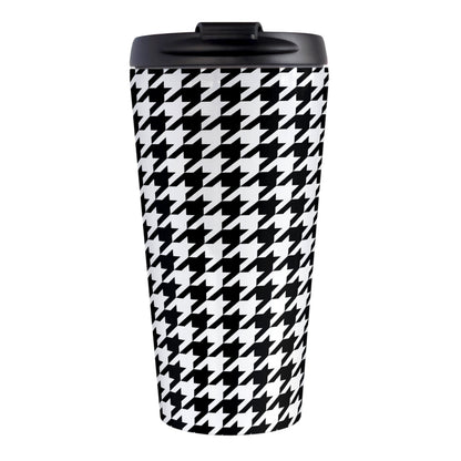 Black and White Houndstooth Travel Mug