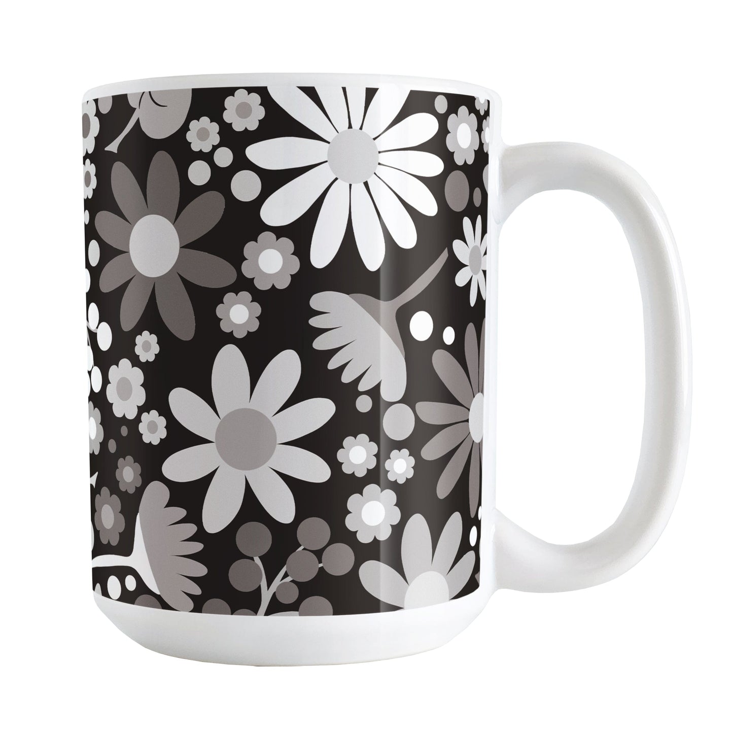Black and White Wildflowers Mug