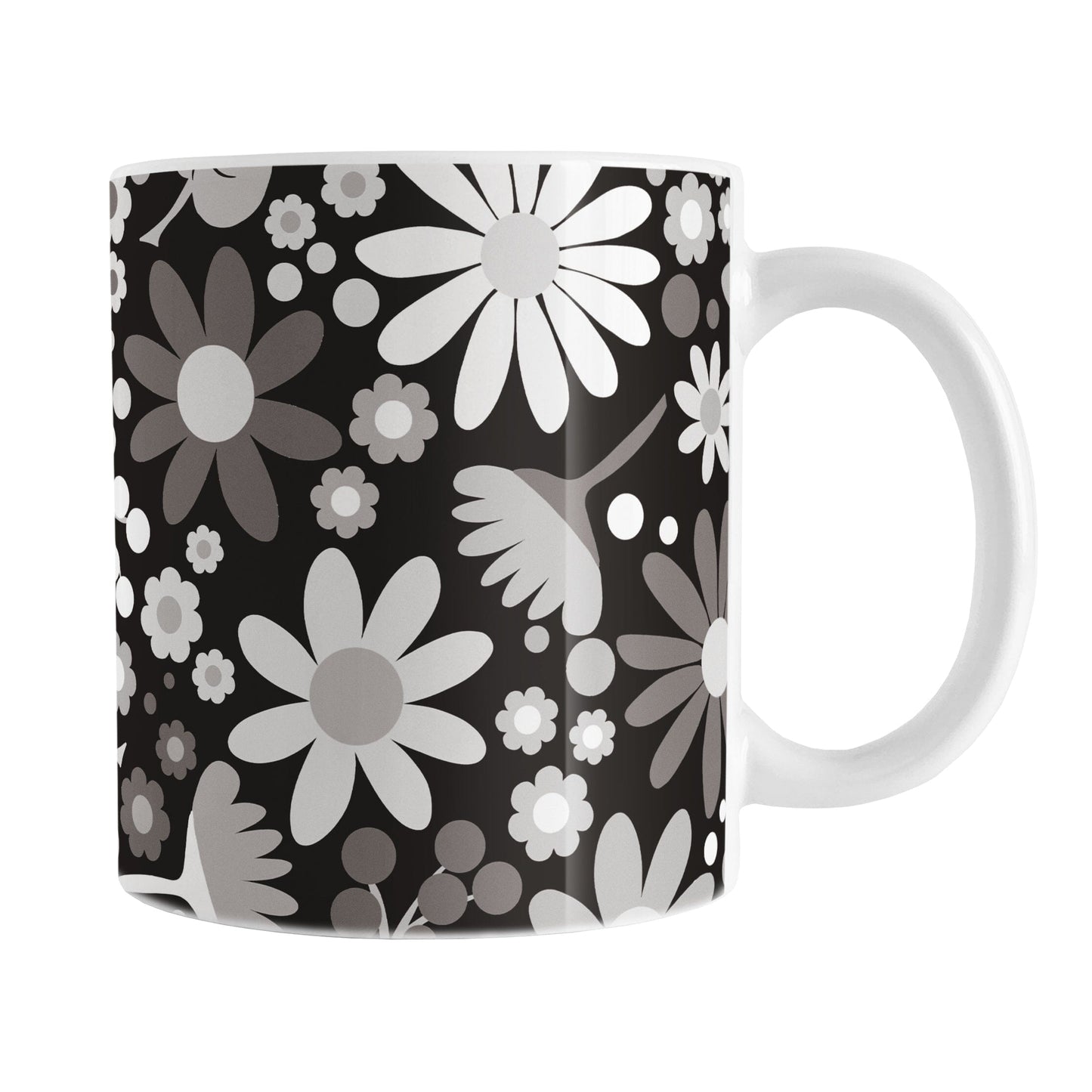 Black and White Wildflowers Mug