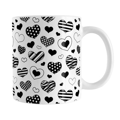 Black Heart Doodles Mug