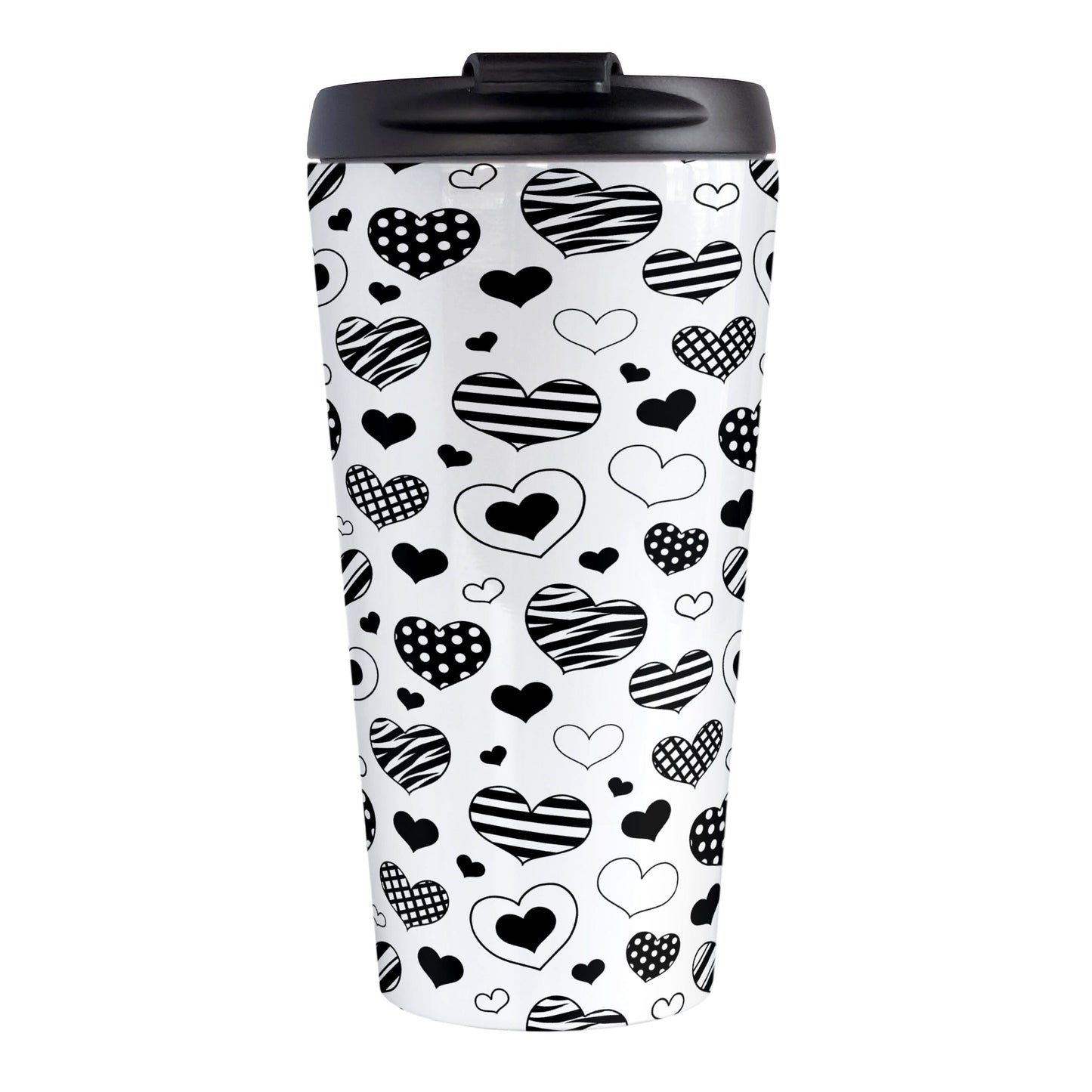 Black Heart Doodles Travel Mug
