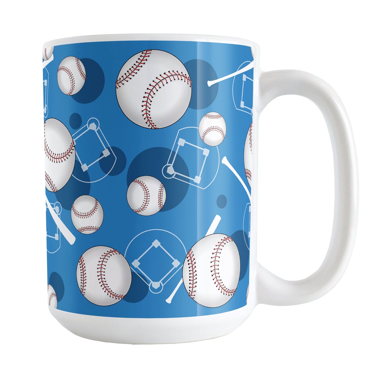 Blue Baseball Pattern Mug