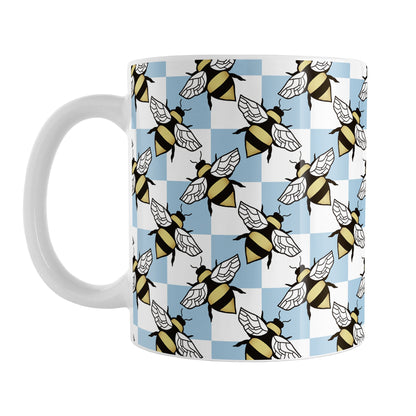 Blue Checkered Bee Mug