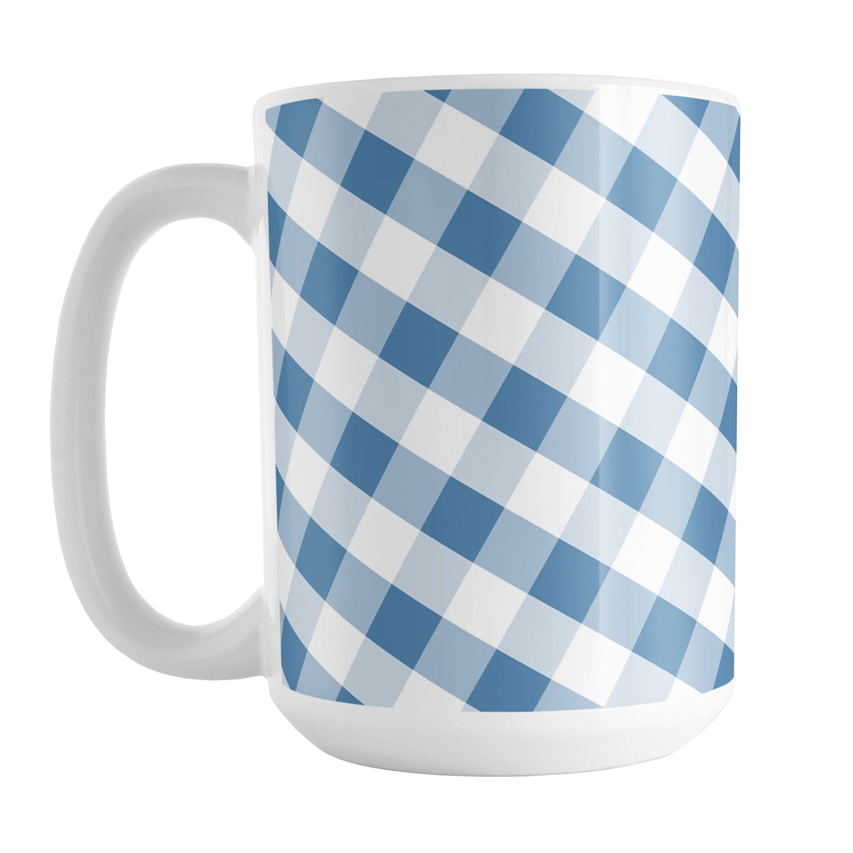 Blue Gingham Mug