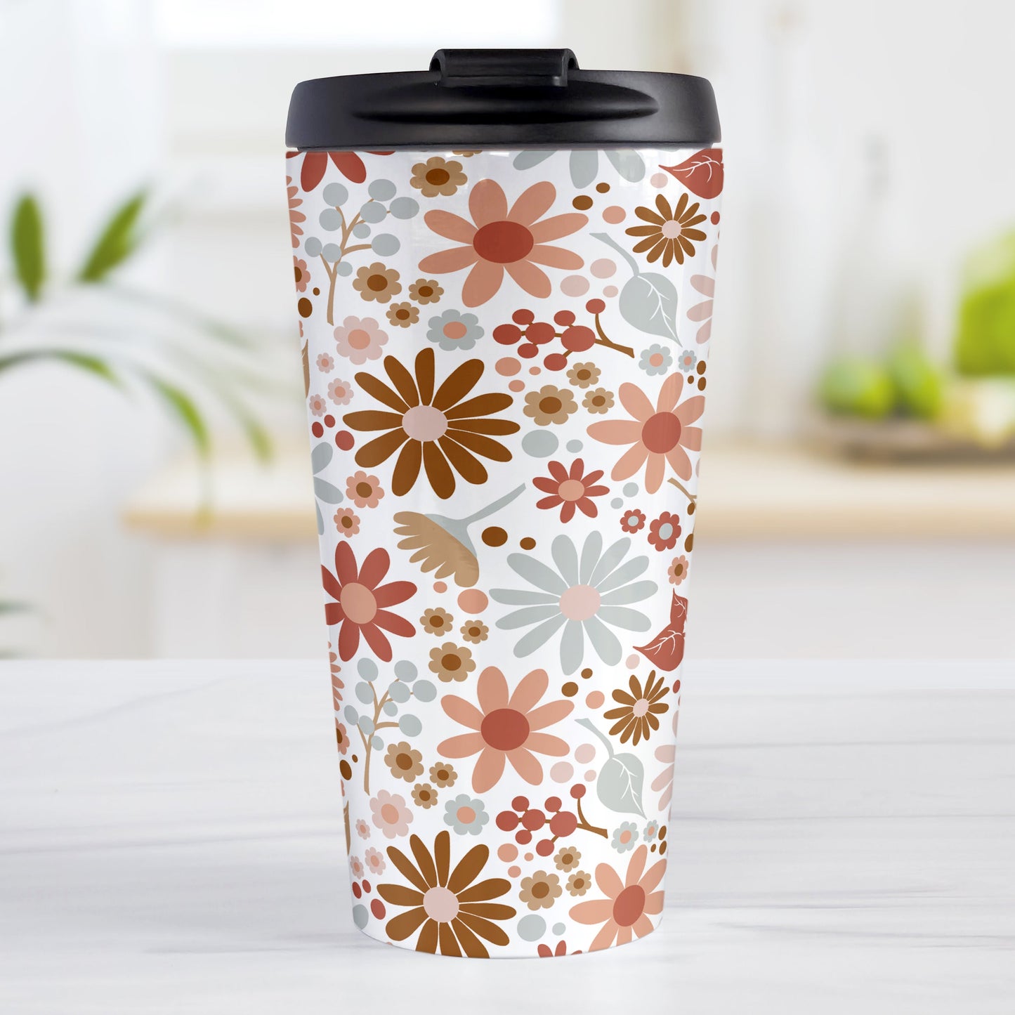 Boho Summer Flowers Travel Mug