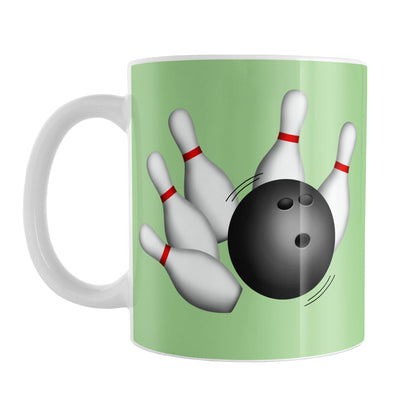 Bowling Ball and Pins Green Bowling Mug
