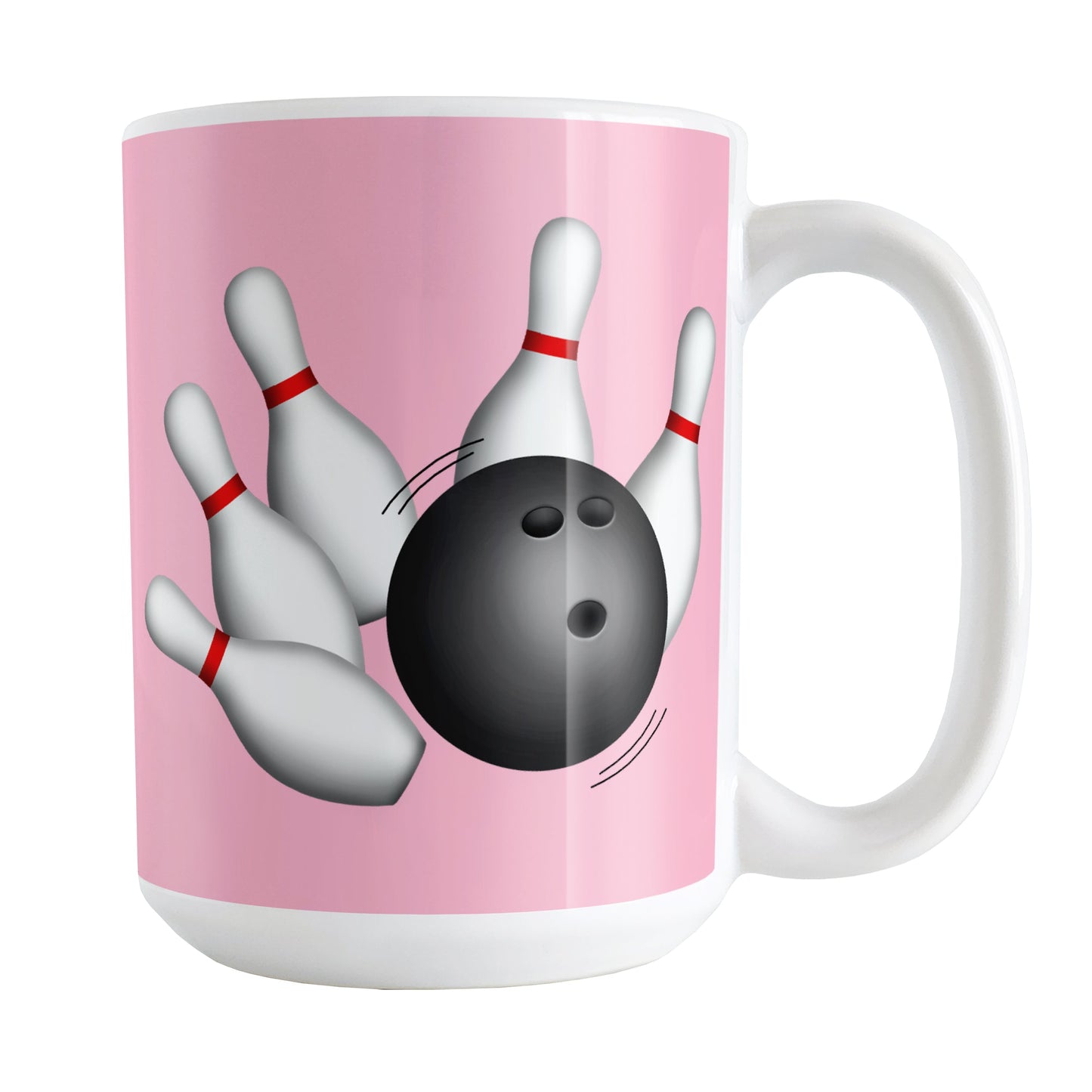 Bowling Ball and Pins Pink Bowling Mug