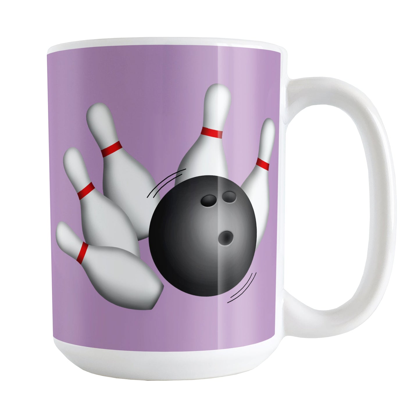 Bowling Ball and Pins Purple Bowling Mug