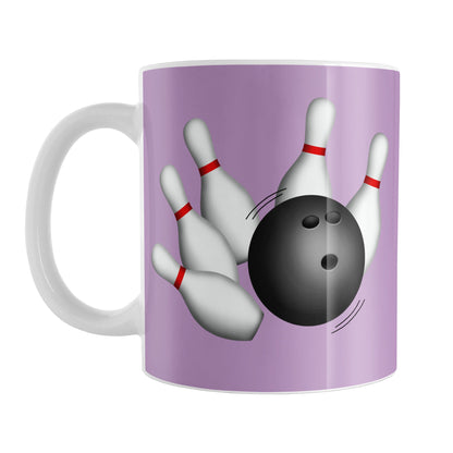 Bowling Ball and Pins Purple Bowling Mug