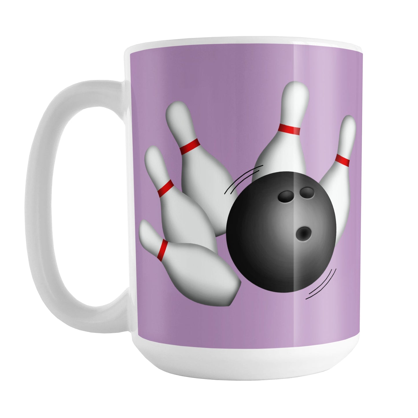 Bowling Ball and Pins Purple Bowling Mug