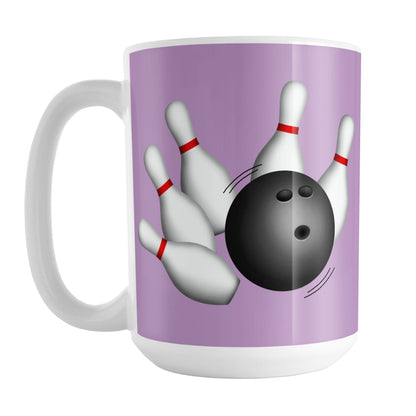 Bowling Ball and Pins Purple Bowling Mug