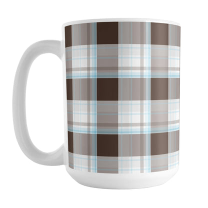 Brown Blue Plaid Mug