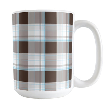Brown Blue Plaid Mug