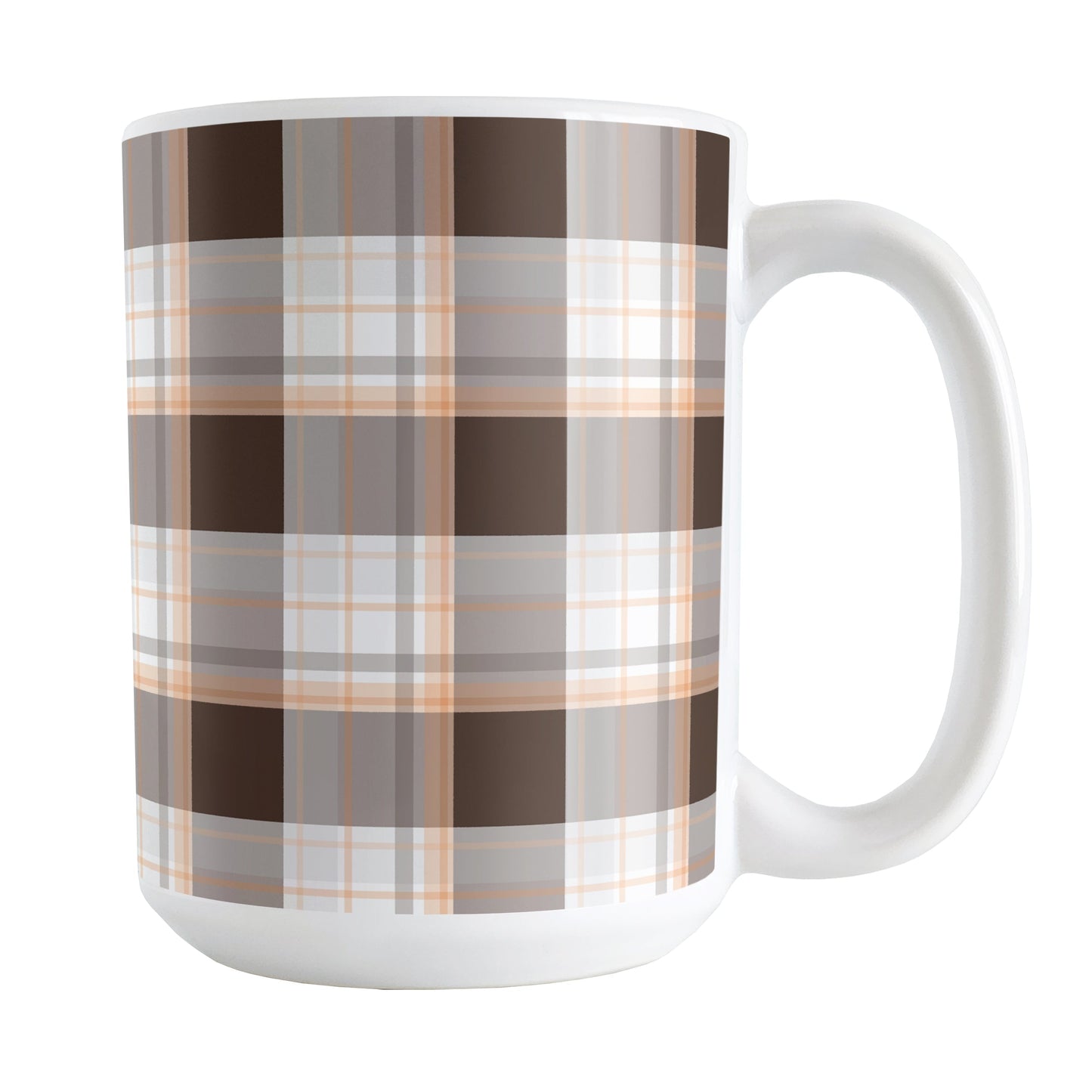 Brown Orange Plaid Mug
