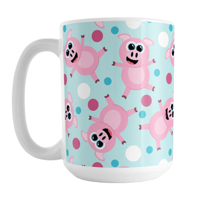 Cute Cartoon Pink Pig Blue Mug