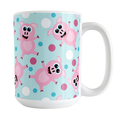 Cute Cartoon Pink Pig Blue Mug