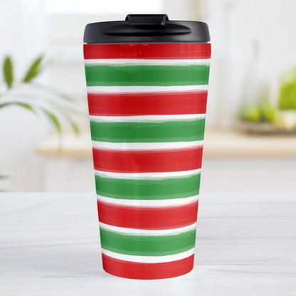 Christmas Paint Brush Strokes Travel Mug