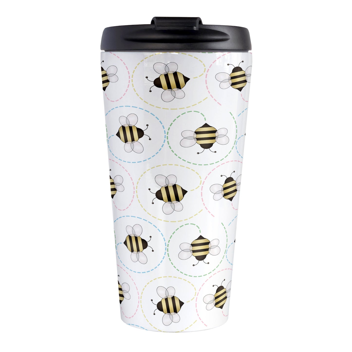Circling Dainty Bee Pattern Travel Mug