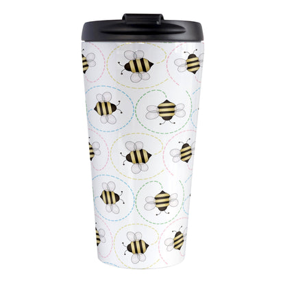Circling Dainty Bee Pattern Travel Mug