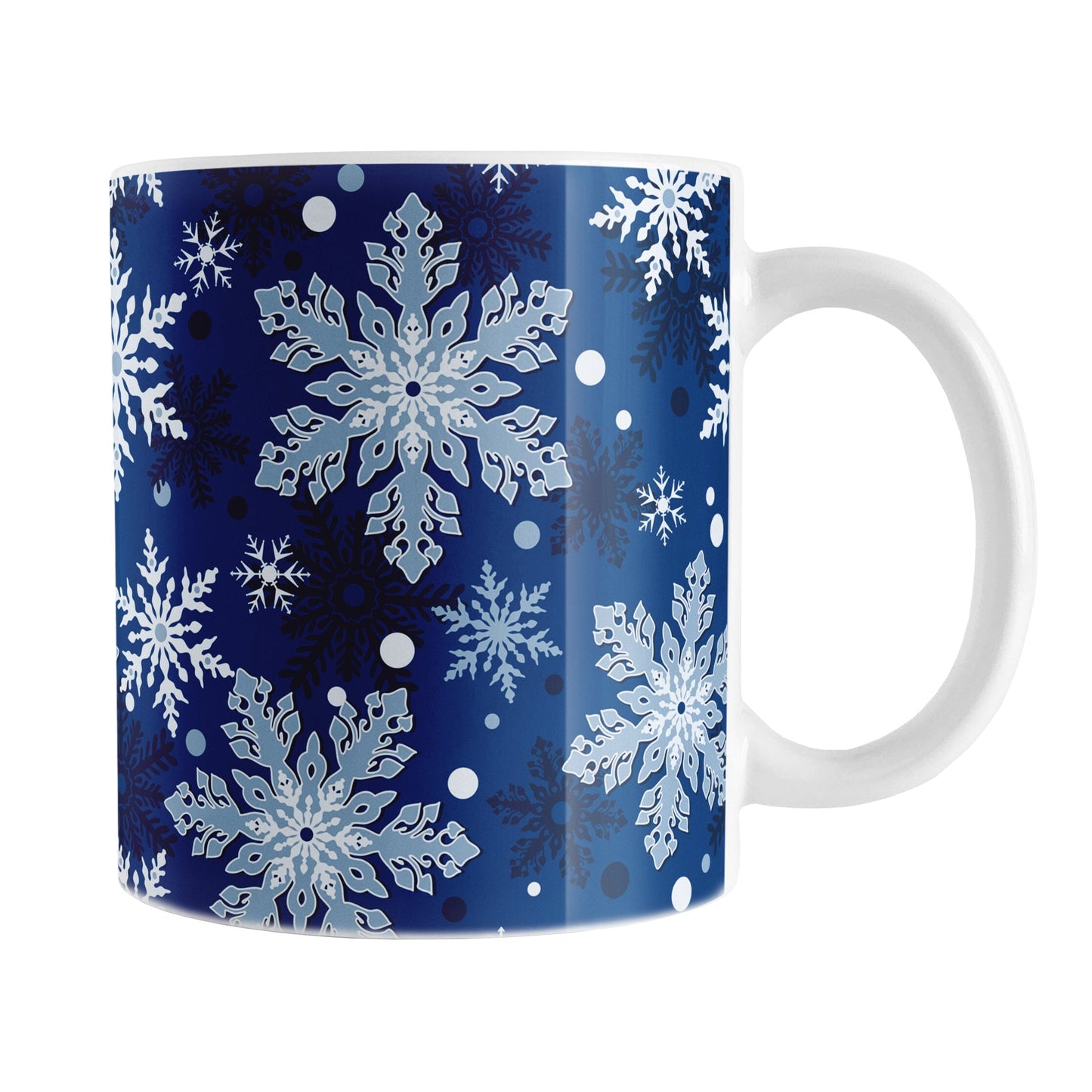 Classic Blue Snowflake Pattern Winter Mug