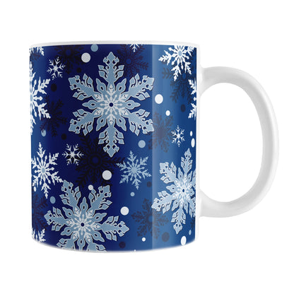 Classic Blue Snowflake Pattern Winter Mug
