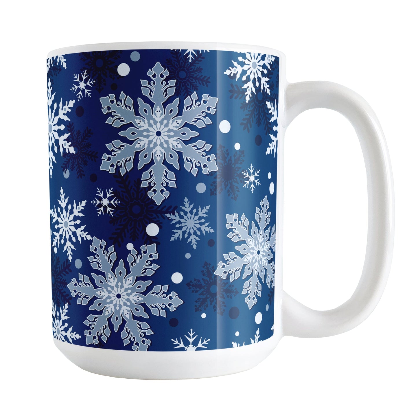 Classic Blue Snowflake Pattern Winter Mug