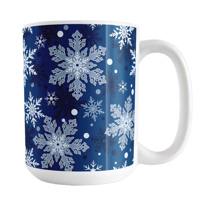 Classic Blue Snowflake Pattern Winter Mug