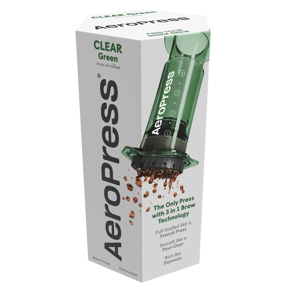 AeroPress Clear Coffee Maker - Green