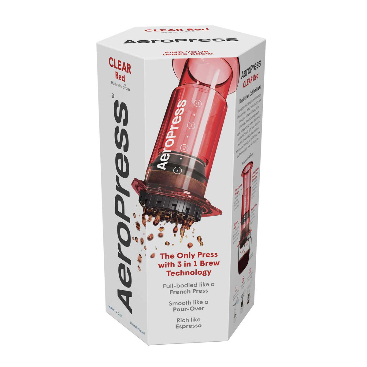 AeroPress Clear Coffee Maker - Red