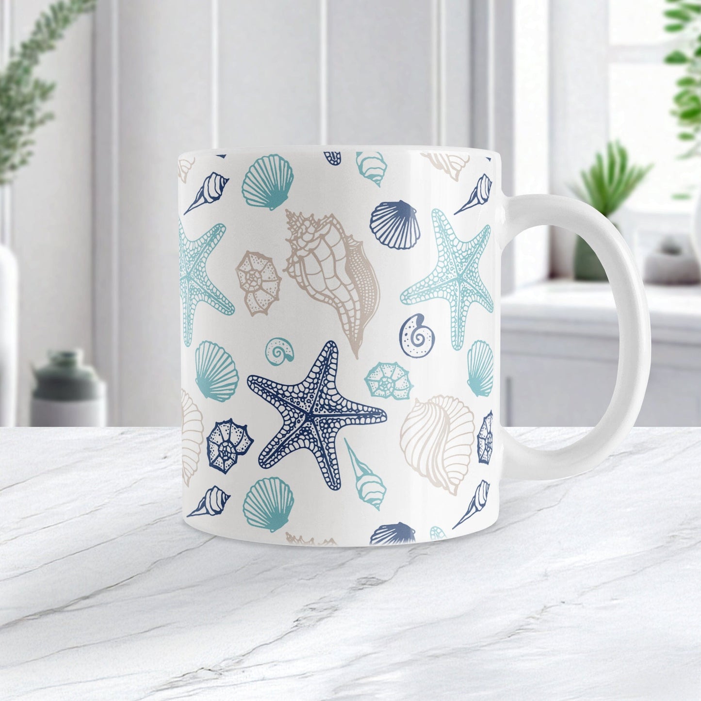 Coastal Seashells Pattern Mug