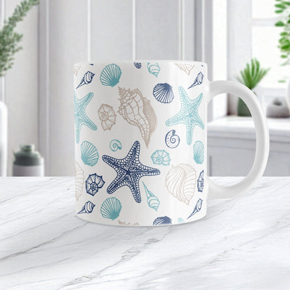 Coastal Seashells Pattern Mug