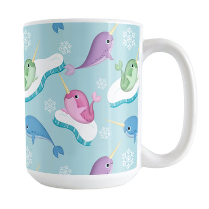 Colorful Arctic Narwhal Pattern Mug