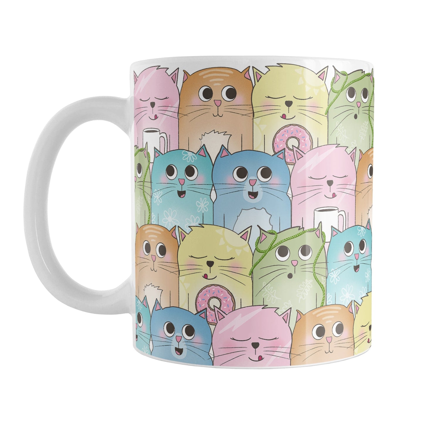 Colorful Cat Stack Pattern Mug