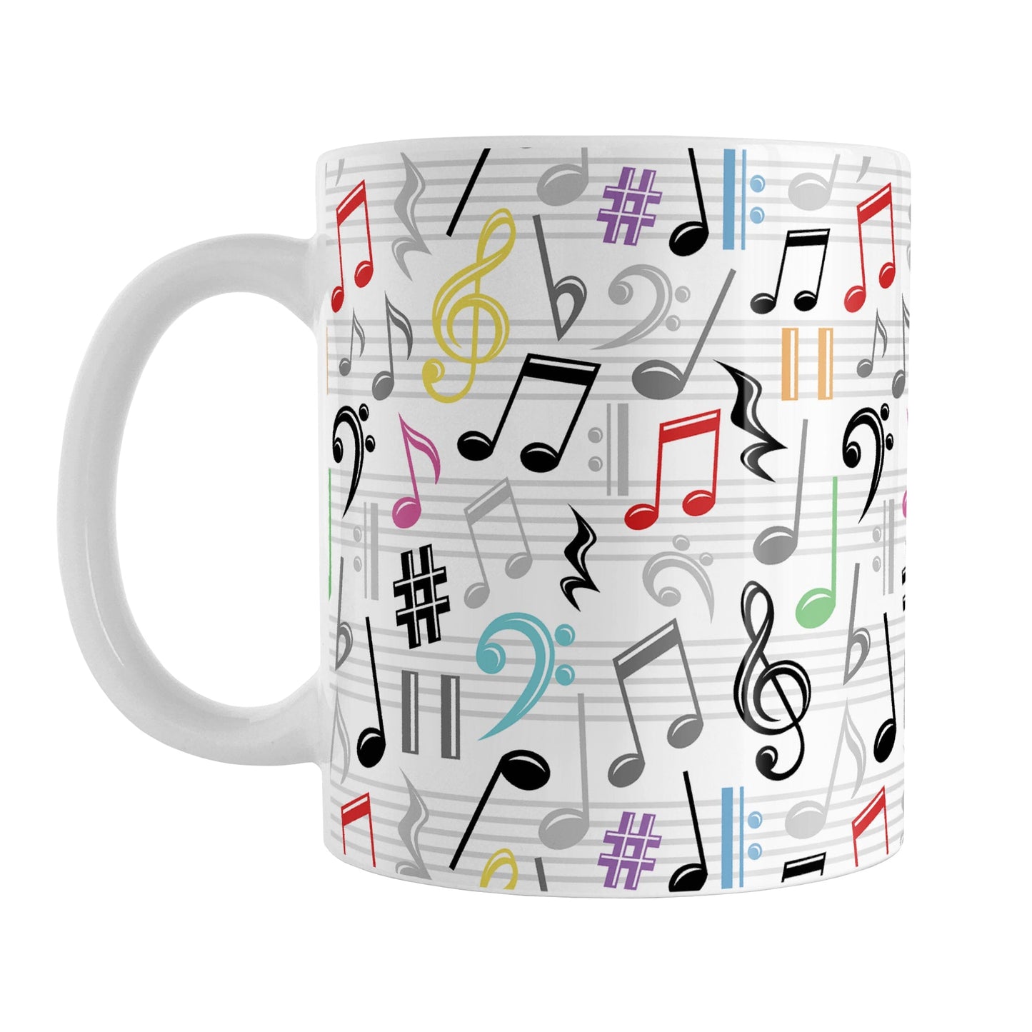 Colorful Music Notes Pattern Mug