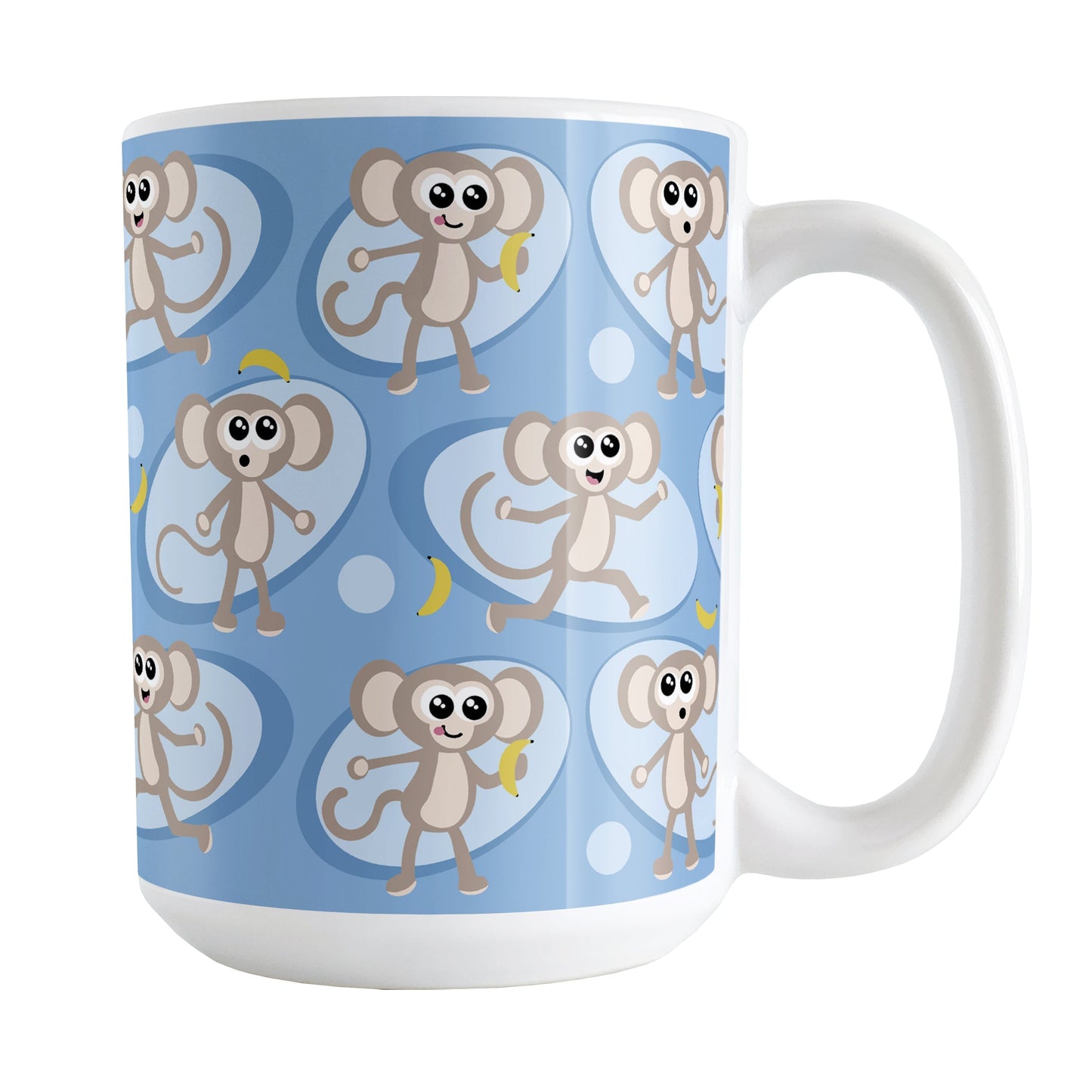 Cute Blue Monkey Pattern Mug