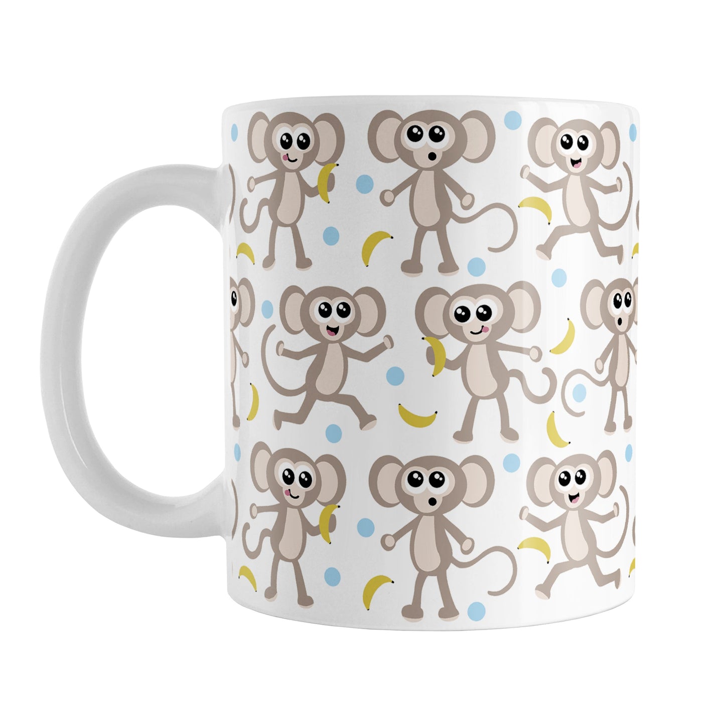 Cute Monkey Pattern with Blue Dots Mug