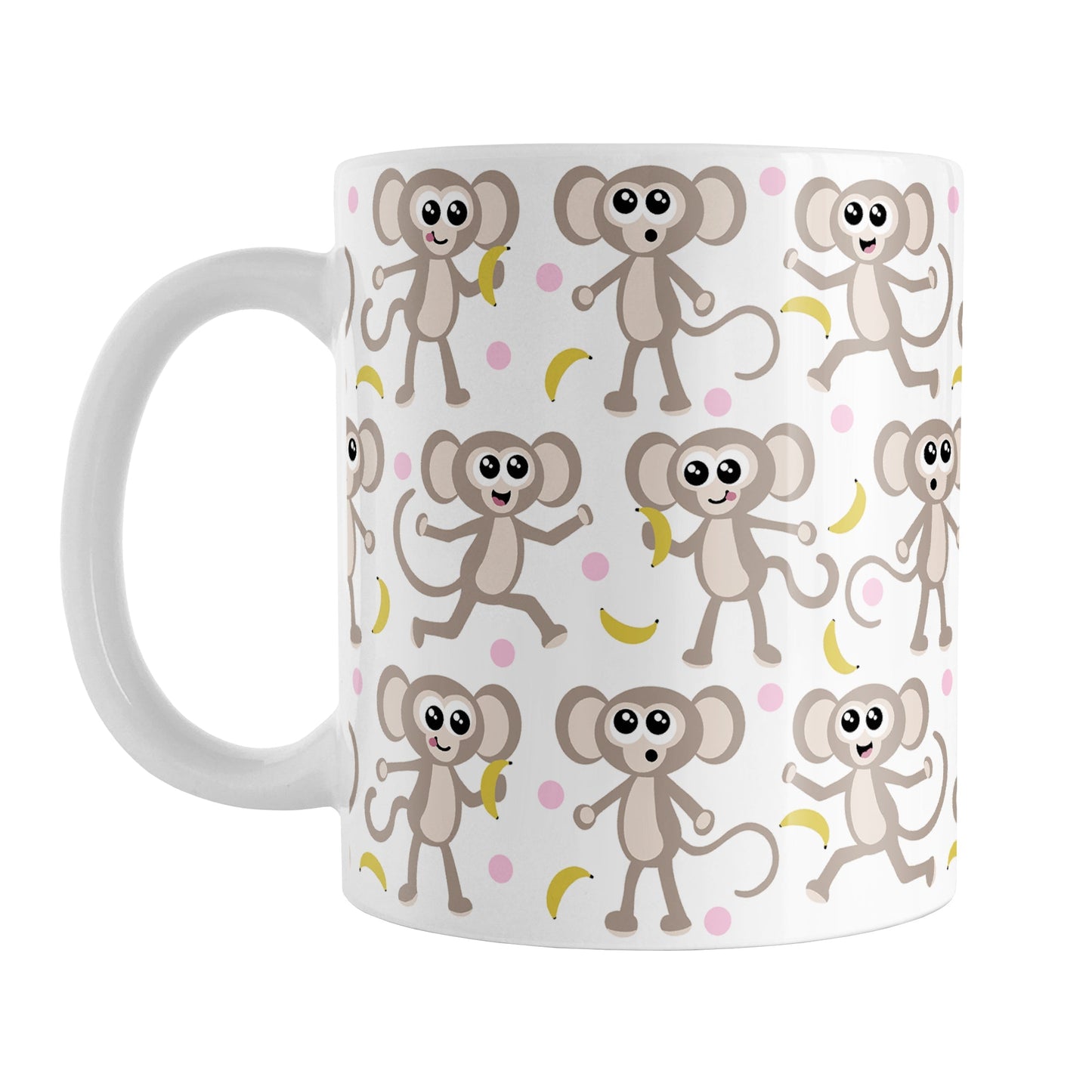 Cute Monkey Pattern with Pink Dots Mug