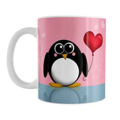 Cute Penguin Heart Balloon Mug