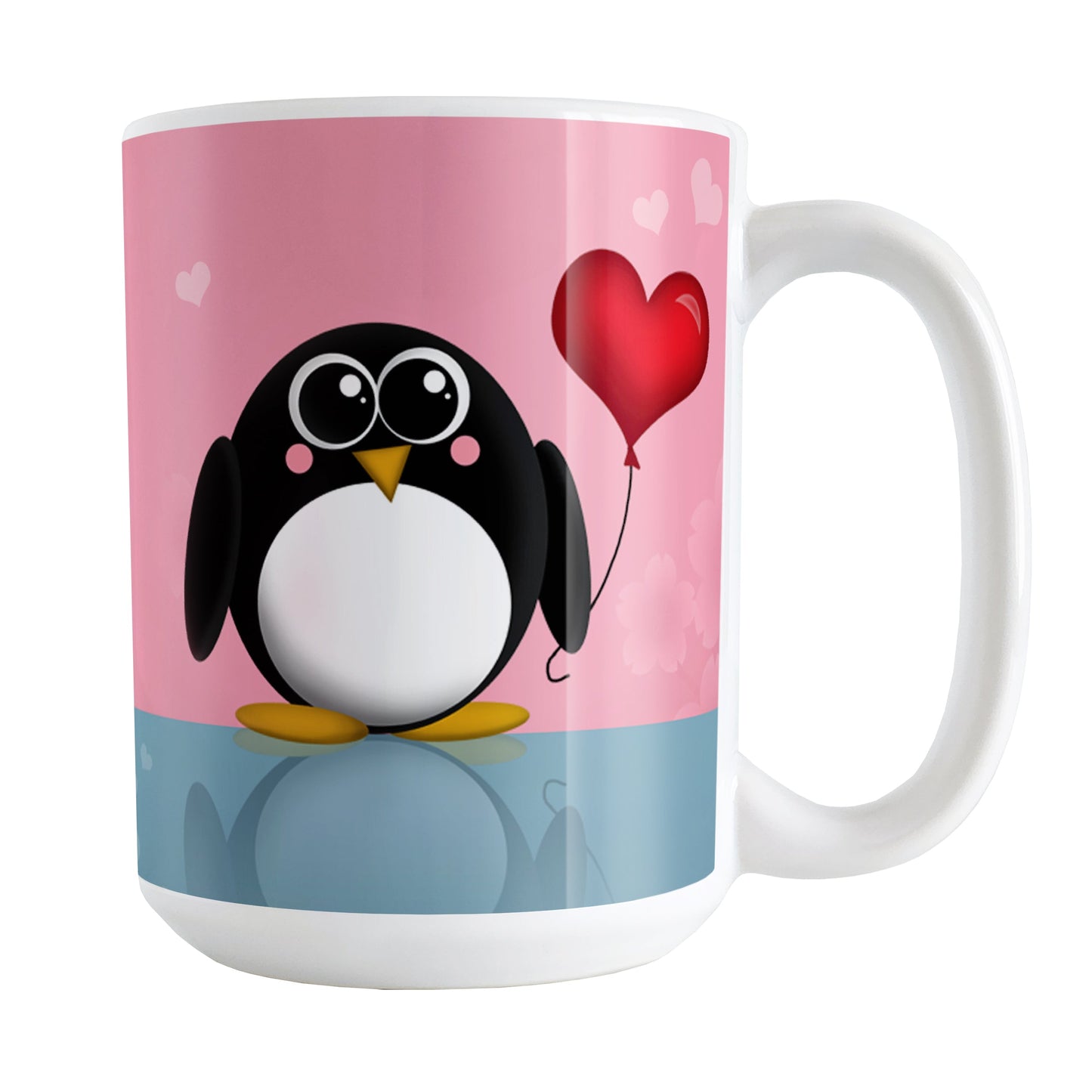 Cute Penguin Heart Balloon Mug