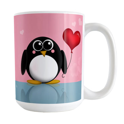 Cute Penguin Heart Balloon Mug