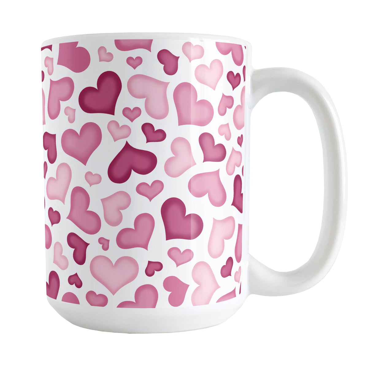 Cute Pink Hearts Pattern Mug