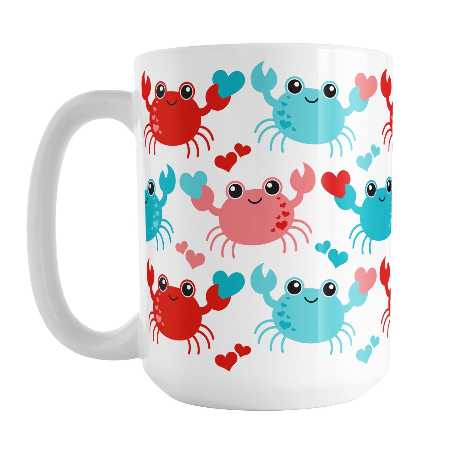 Cute Red and Turquoise Crabs Mug