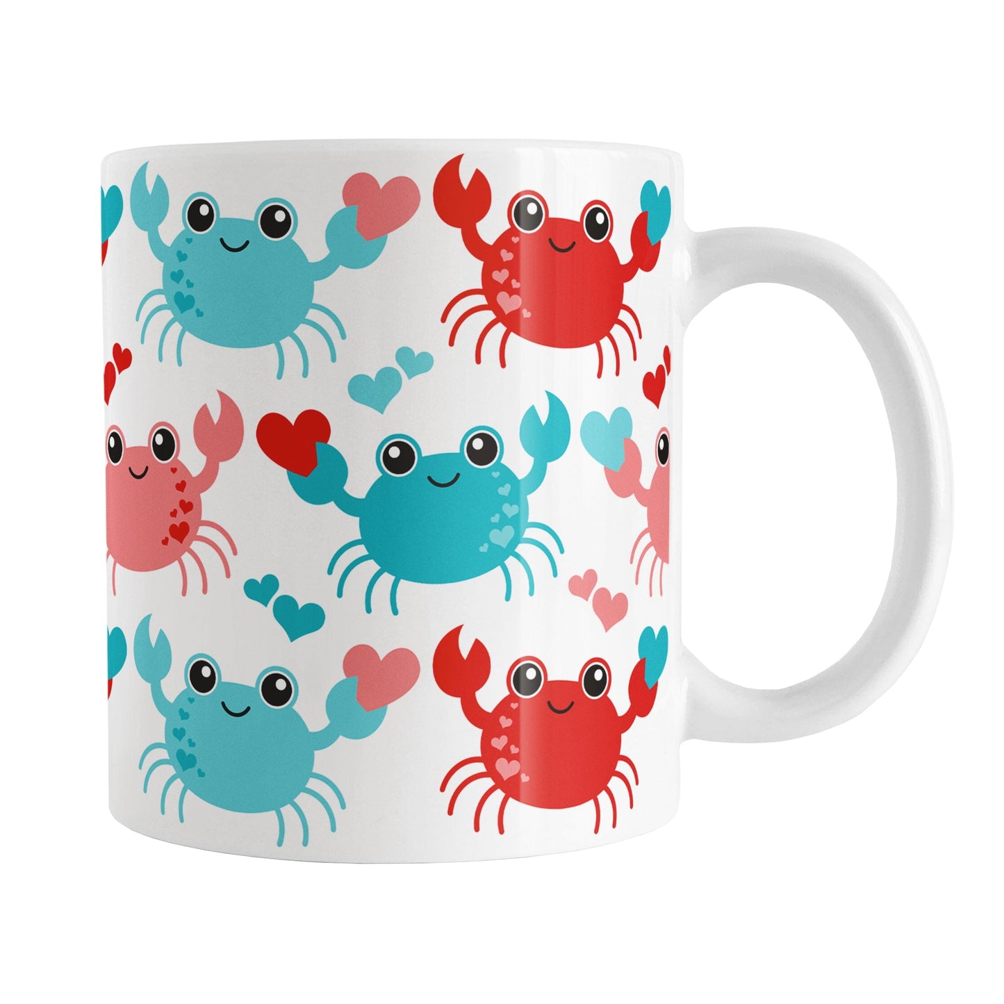 Cute Red and Turquoise Crabs Mug
